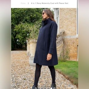 Seraphine 6-in-1 Maternity Coat with Fleece vest- Navy, size 8